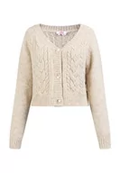 Swetry damskie - myMo Kardigan damski 12425460, beżowy, XS-S - miniaturka - grafika 1