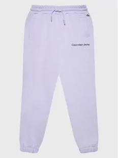 Calvin Klein Jeans Spodnie dresowe Logo IG0IG01509 Fioletowy Relaxed Fit - Spodnie i spodenki dla dziewczynek - miniaturka - grafika 1
