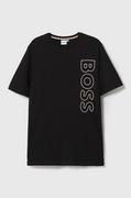 Koszulki dla dziewczynek - BOSS t-shirt bawełniany dziecięcy kolor czarny z nadrukiem - Boss - miniaturka - grafika 1