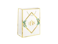 Opakowania i torebki na prezenty - Torebka prezentowa na I Komunię Świętą z eukaliptusem duża - 1 szt. - miniaturka - grafika 1