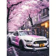 Rękodzieło - TEMU Zestaw do Malowania Diamentowego DIY 5D - Styl Fuzji Japońskiej Ulicy i Samochodu Wyścigowego, Pełne Wiercenie, Mozaika na Płótnie bez , - miniaturka - grafika 1