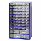 Szafy i regały magazynowe - MARS Metalowa szafka z szufladami, 48 szuflad 6744 - modrá - miniaturka - grafika 1