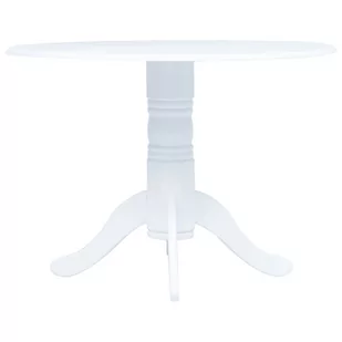 vidaXL Stół biały, 106 cm, lite drewno kauczukowca - Stoły - miniaturka - grafika 1