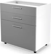 Szafki kuchenne - Elior Szafka kuchenna dolna z szufladami Limo 11X - jasny popiel połysk - miniaturka - grafika 1