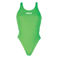 Stroje kąpielowe - Damski Strój kąpielowy ARENA W SOLID SWIM TECH HIGH 2A241/61 – Biały - miniaturka - grafika 1