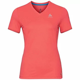 Koszulki i topy damskie - ODLO damskie BL Top V-Neck S/S kumano f-Dry T-Shirt, różowy, l 550141-30380 - grafika 1