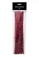 Zabawki kreatywne - Druty chenille 30cm czerwony metallic 25szt - miniaturka - grafika 1