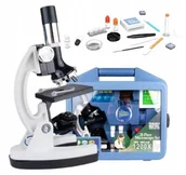 Mikroskopy i lupy - MIKROSKOP OPTYCZNY ZOOM 1200X ZESTAW LABORATORYJNY 3 OBIEKTYWY + AKCESORIA - miniaturka - grafika 1