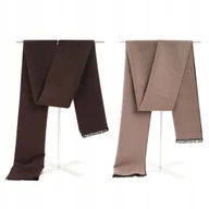 Apaszki i szaliki męskie - Szal Szalik Męski Zimowy Ciepły Dwustronny Brązowo - Beżowy Pako Jeans - miniaturka - grafika 1