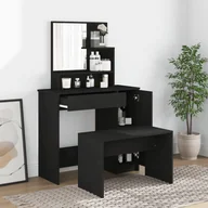 Toaletki - vidaXL Toaletka, czarna, 86,5x35x136 cm - miniaturka - grafika 1