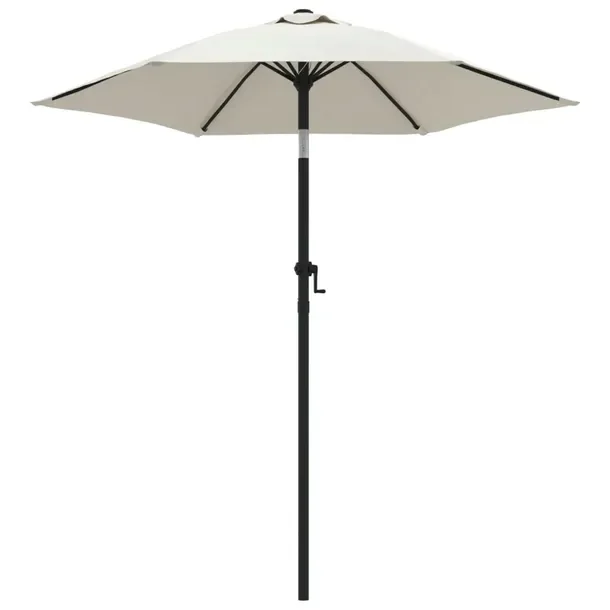Parasol ogrodowy składany z korbą, 200 x 224 cm, piaskowy biały/ciemnosz