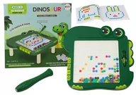 Zabawki interaktywne dla dzieci - Tablica Magnetyczna Edukacyjna Dinozaur Pad Układanka Zielona Koraliki - miniaturka - grafika 1