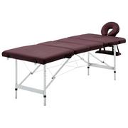 Stoły i łóżka do masażu - VidaXL Składany stół do masażu, 4 strefy, aluminiowy, fioletowy - miniaturka - grafika 1