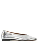 Baleriny - Tommy Hilfiger Baleriny Soft Metal Lthr Ballerina No Bow FW0FW08601 Srebrny - miniaturka - grafika 1