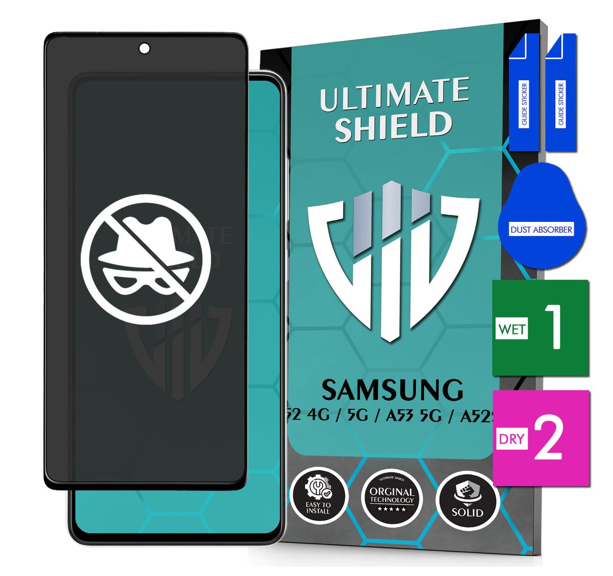 Szkło Prywatyzujące Do Samsung A52 A53 4G 5G Antyszpiegowskie 9H 5D