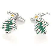 Spinki do mankietów i krawatów - Spinki do mankietów Choinka Boże Narodzenie X2 N146 - miniaturka - grafika 1