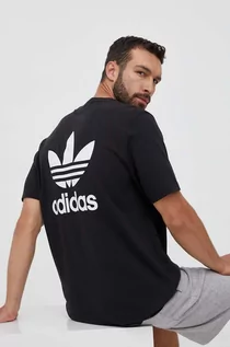 Koszulki męskie - adidas Originals t-shirt bawełniany kolor czarny z nadrukiem - grafika 1