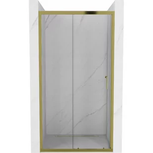 Mexen Apia drzwi prysznicowe rozsuwane 100 cm, transparent, złote - Ścianki i drzwi prysznicowe - miniaturka - grafika 1