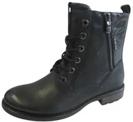 Botki damskie - Tom Tailor Damskie sztyblety 4290330015, czarne, 42 EU, czarny, 42 EU - miniaturka - grafika 1