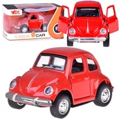 Samochody i pojazdy dla dzieci - Metalowy samochodzik, Garbus z otwieranymi drzwiami, z dźwiękiem, czerwony - miniaturka - grafika 1