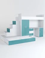 Krzesełka i taborety dla dzieci - Meblościanka Raj 5 połysk - pokój dziecięcy, młodzieżowy z materacem i stelażem niebieski - miniaturka - grafika 1