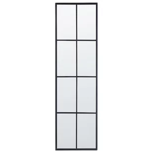 Metalowe lustro ścienne okno 38 x 132 cm czarne CAMON - Lustra - miniaturka - grafika 1