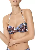 Stroje kąpielowe - goldenpoint Bikini damski kostium kąpielowy, biustonosz bandeau z falbankami, Charming Ninfea, wielokolorowa, 85B - miniaturka - grafika 1