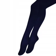 Rajstopy - Rajstopy Bawełniane Dziecięce Gładkie Granatowe MORAJ 80-86 - miniaturka - grafika 1