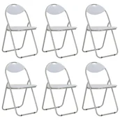 Krzesła - vidaXL Składane krzesła jadalniane, 6 szt., białe, sztuczna skóra - miniaturka - grafika 1