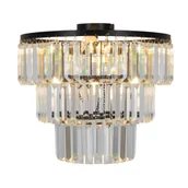Lampy sufitowe - Kryształowa lampa sufitowa Tifanny P17127-4-BK Zumaline przezroczysty czarny - miniaturka - grafika 1