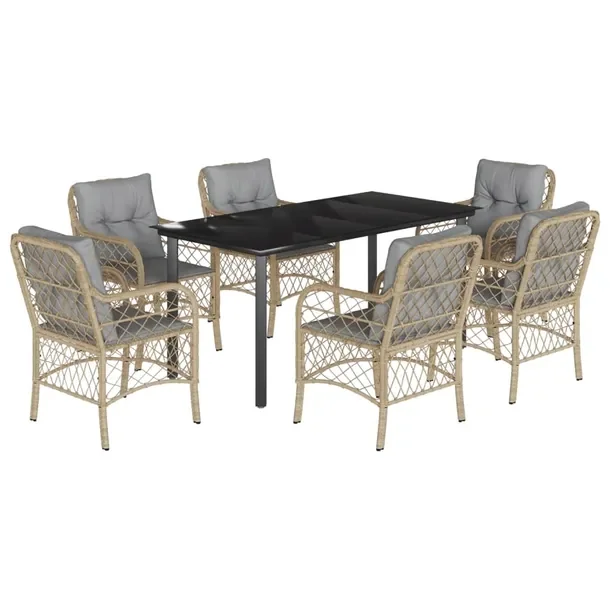 Zestaw Mebli Ogrodowych Rattan PE 160x80 czarny