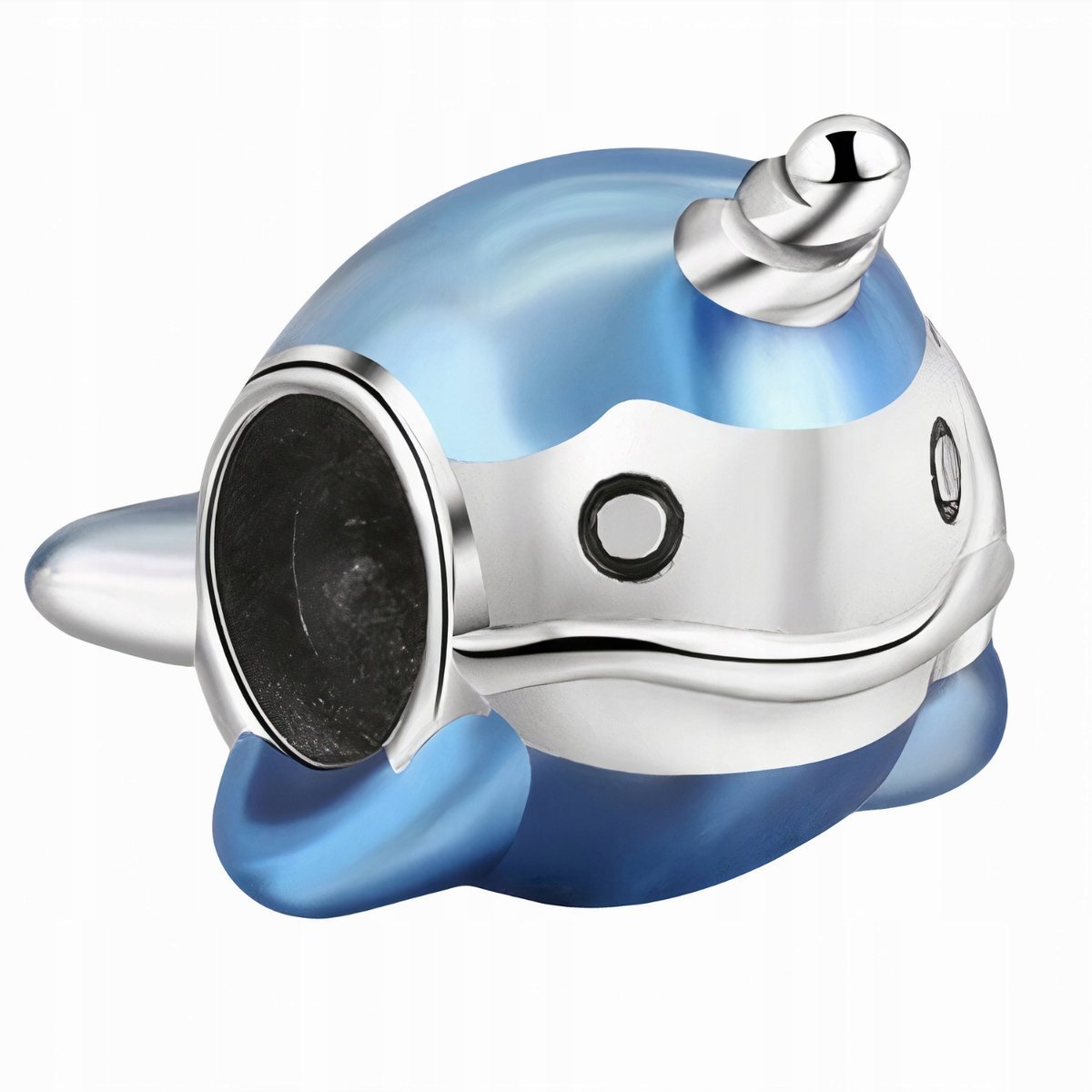 Charms Srebrny Niebieski Wieloryb Morze Beads z Wielorybem SREBRO 925