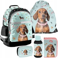 Plecaki szkolne i tornistry - Plecak szkolny dla dziewczynki tornister 1-3 4-6 klasa Pies z psem Zestaw - miniaturka - grafika 1