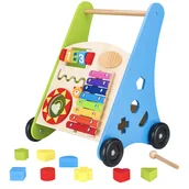 Pchacze - Drewniany pchacz edukacyjny wózek cymbałki klocki - miniaturka - grafika 1