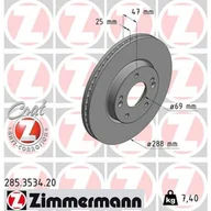 Tarcze hamulcowe - Tarcza hamulcowa ZIMMERMANN 285.3534.20 - miniaturka - grafika 1