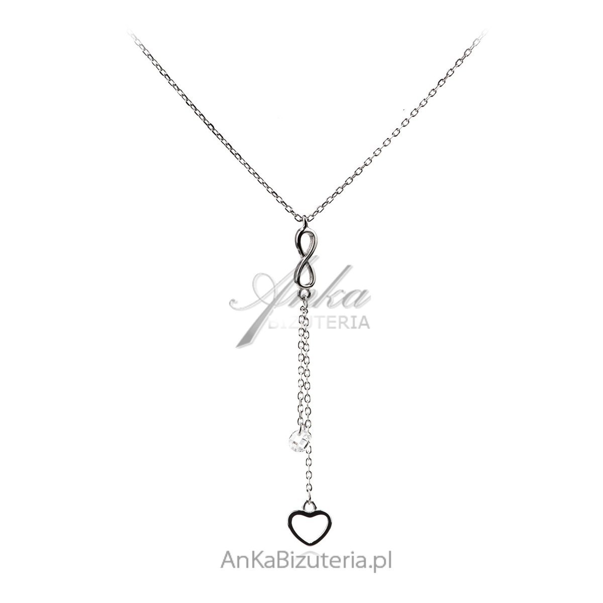 ankabizuteria.pl Naszyjnik srebrny Serce z nieskończonością KRAWAT