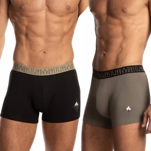 Bokserki Męskie z Bawełny LAMA Wygodne Modne Majtki z Nadrukiem 2-PAK - M - Majtki męskie - miniaturka - grafika 1