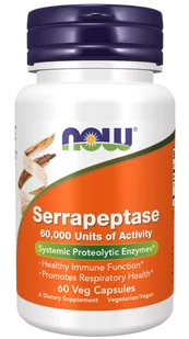 Now® Foods NOW Serrapeptase (serrapeptase), 60 kapsułek roślinnych - Układ pokarmowy - miniaturka - grafika 1