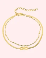 Bransoletki - Bransoletka damska POZŁACANA NIESKOŃCZONOŚĆ żmijka - miniaturka - grafika 1