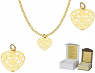 Biżuteria dla dzieci - Złoty łańcuszek pr. 585 zawieszka SERCE 45 cm DEDYKACJA GZ1MZ5 - miniaturka - grafika 1