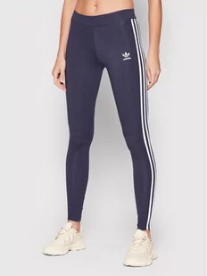 Adidas Legginsy 3 Stripes HD2347 Granatowy Slim Fit - Spodnie sportowe damskie - miniaturka - grafika 1