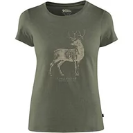 Koszulki i topy damskie - Fjallraven FJALLRAVEN damska koszulka z nadrukiem w stylu Deer szary asfaltowy XXS F89879 - miniaturka - grafika 1