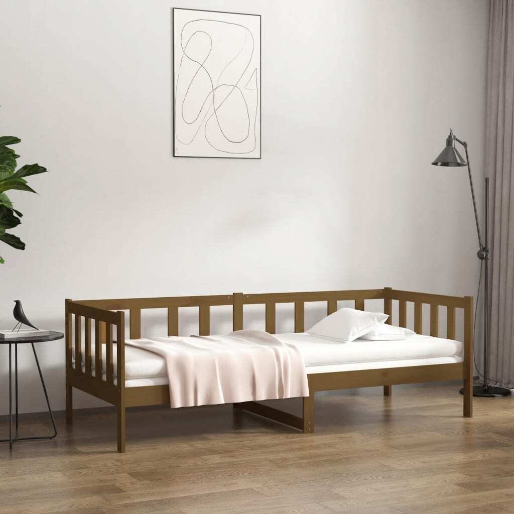 Łóżko dzienne miodowy brąz 80x200 cm lite drewno sosnowe