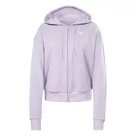 Bluzy damskie - Reebok Damska bluza French Terry z zamkiem błyskawicznym, fioletowa Oasis, S, Fioletowa Oasis, S - miniaturka - grafika 1