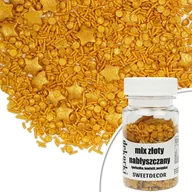Dodatki do ciast w proszku - Posypka cukrowa MIX ZŁOTY BŁYSZCZĄCY Sweet Decor, 30 g - miniaturka - grafika 1