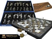 Gry planszowe - 2 w 1 Backgammon Szachy (szary marmur) Manopoulos G & j Gp - miniaturka - grafika 1