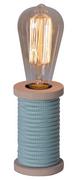 Lampy stojące - Näve Lampa stołowa Max, drewniana stopa, niebieska - miniaturka - grafika 1