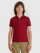 Koszulki dla chłopców - 4F Koszulka polo regular chłopięca - czerwona 146 (10-11 lat) - miniaturka - grafika 1