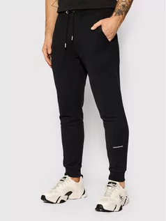 Spodnie męskie - Calvin Klein Spodnie dresowe J20J215518 Czarny Slim Fit - grafika 1