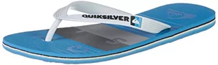 Klapki i japonki męskie - Quiksilver Męskie klapki Molokai Word Block Flops for Men, White Grey Blue, 39 eu - grafika 1